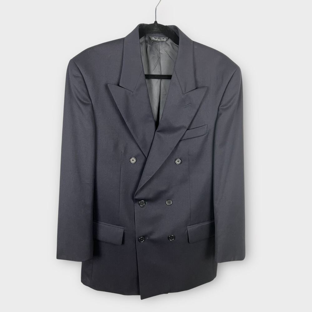 Vito Rufolo Men's Blazer Tesse Navy Blue 38R Mens 100% Wool Jacket Made In Italy